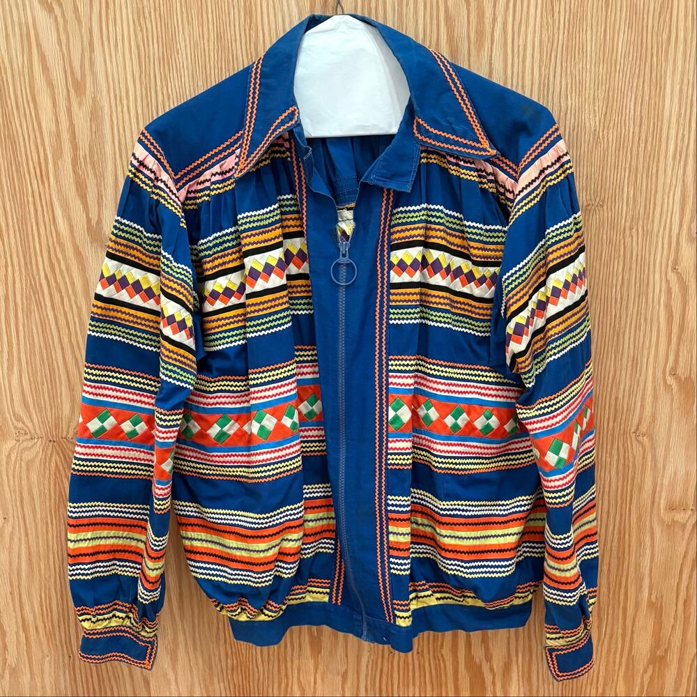 Vtg Handmade Seminole Miccosukee Native American Jacket Mid Century Patchwork